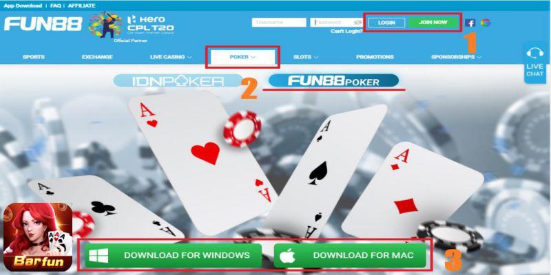 App game chơi poker online đến từ Fun88