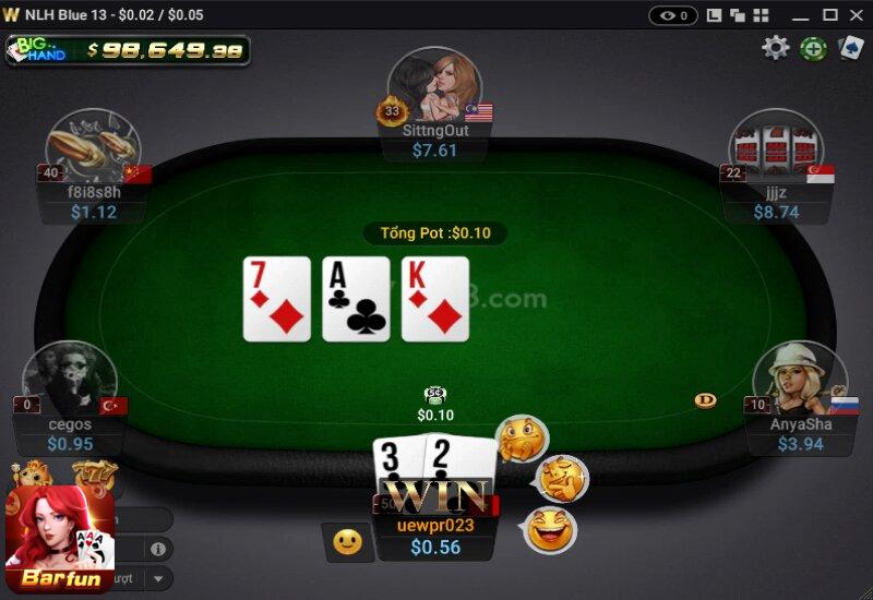 Giới thiệu sơ về giao diện Poker Việt Nam